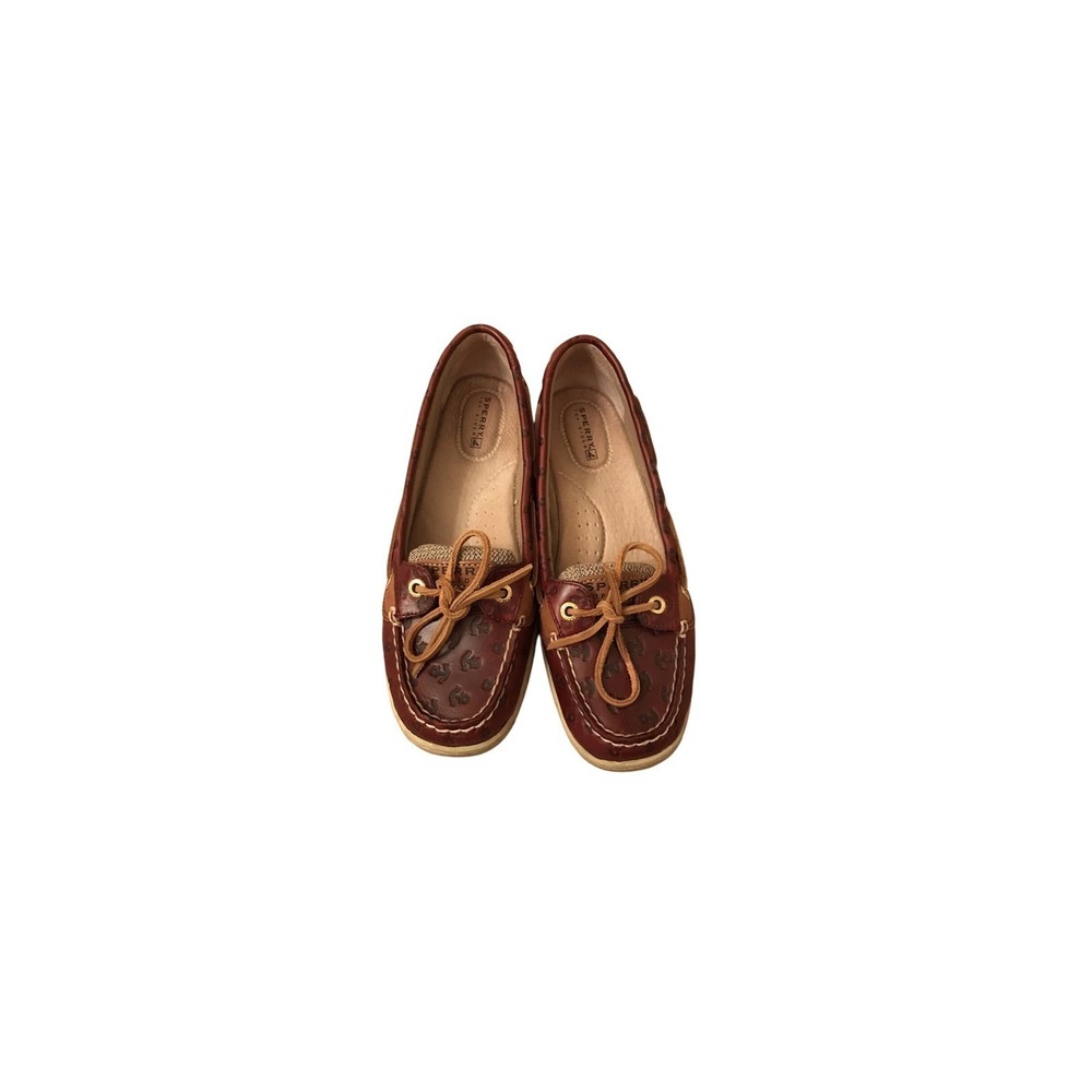 Sperry Top-Sider Angelfish women's 9M Burgundy Anchor Leather Boat Shoes